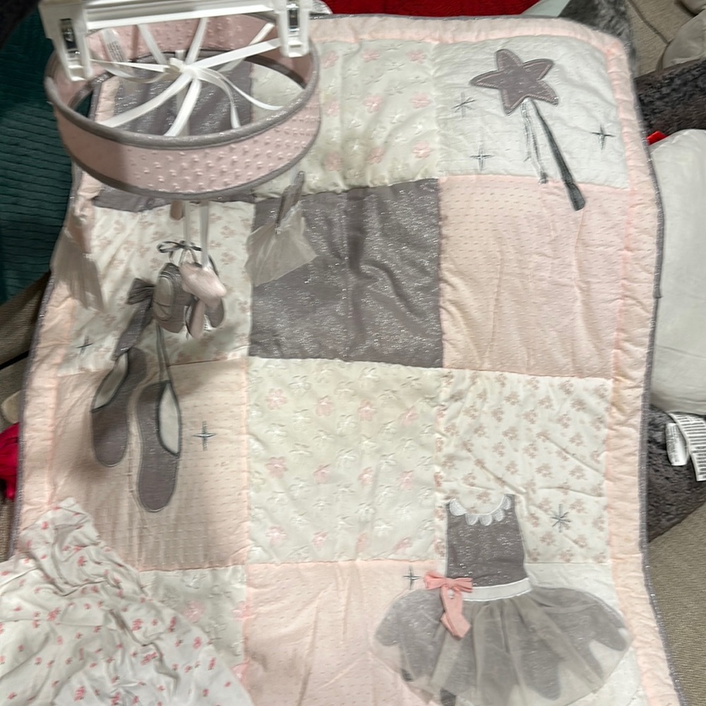 Macy's Pink and Gray Ballet Bedding Set